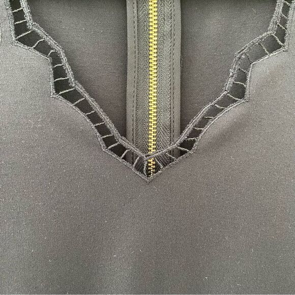 TAHARI Women's Dress Embroidered V-neck Cap Sleeve Navy Blue Size 6 - Picture 11 of 11